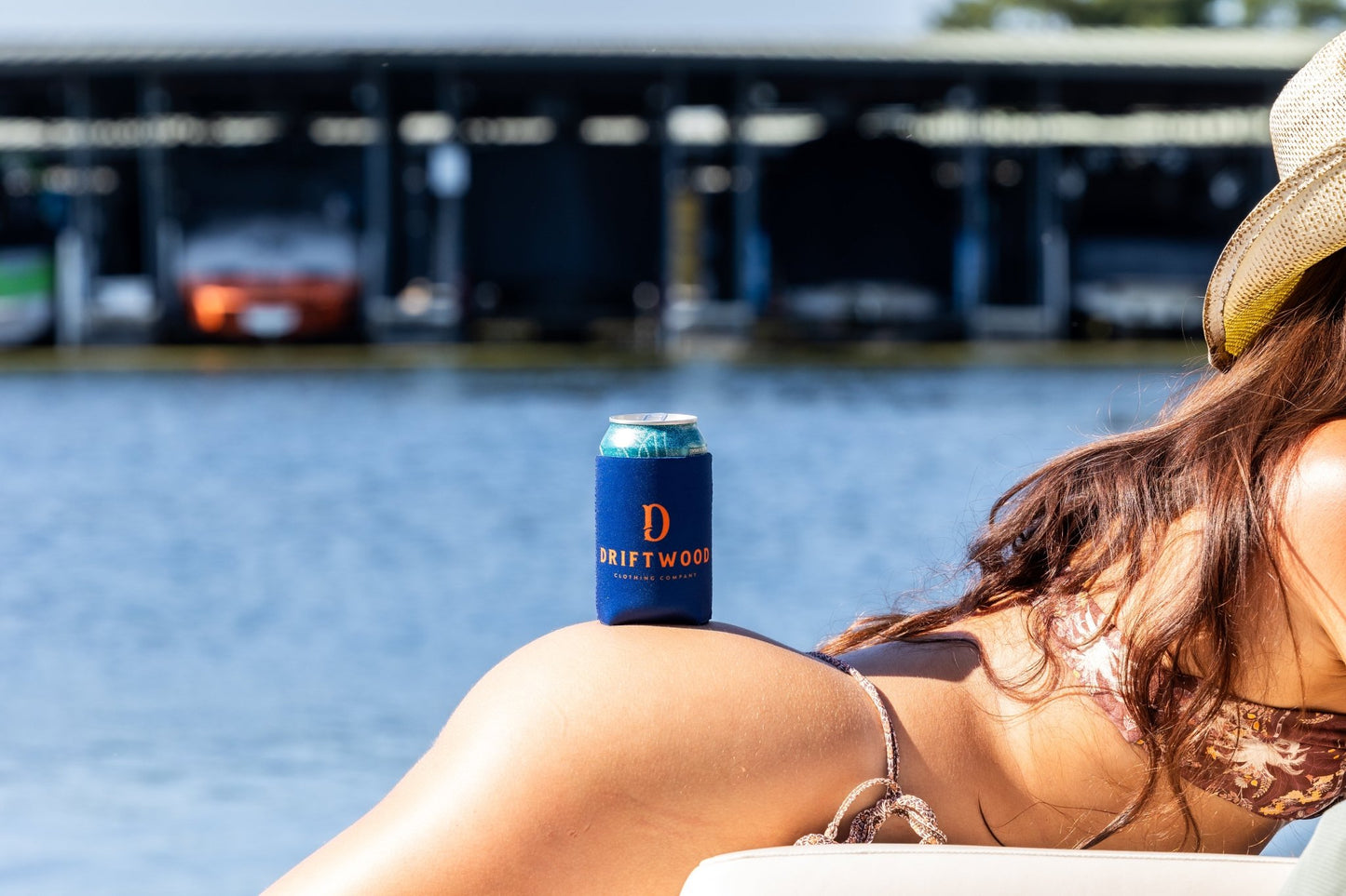 Driftwood Navy Koozie