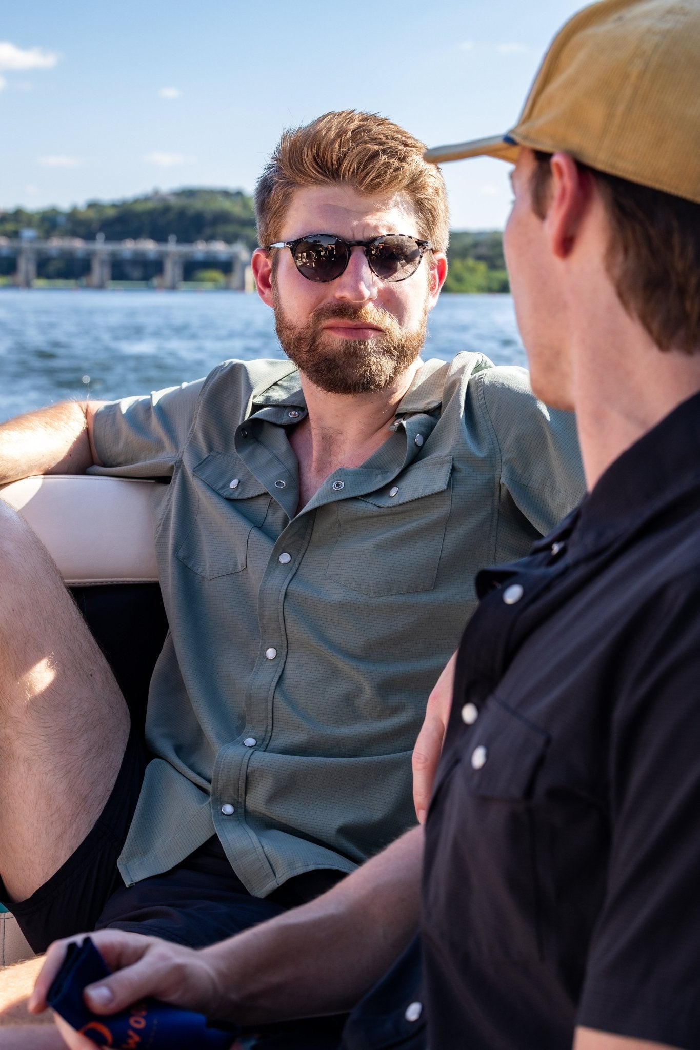 Sage Pearl Snap on the Lake