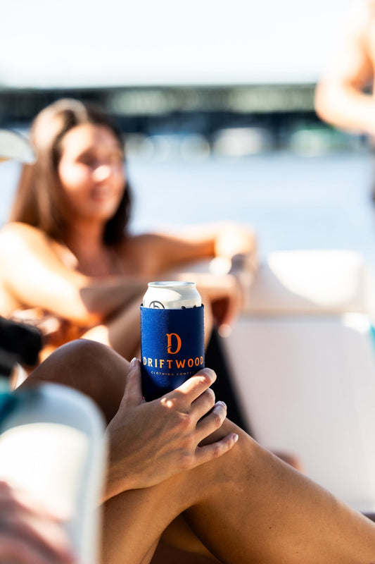 Driftwood Navy Koozie