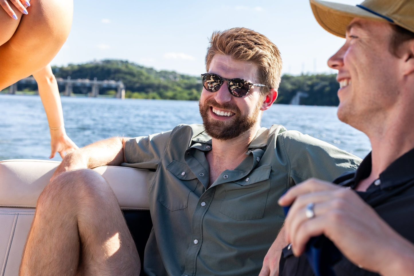 Sage Pearl Snap on the boat